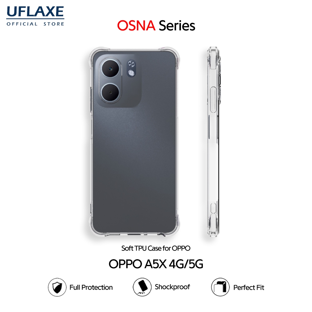 UFLAXE OSNA - Ốp Lưng OPPO A5X / A5X 5G - Ốp Lưng TPU Mềm Chống Sốc Trong Suốt, Ốp Điện Thoại Siêu M