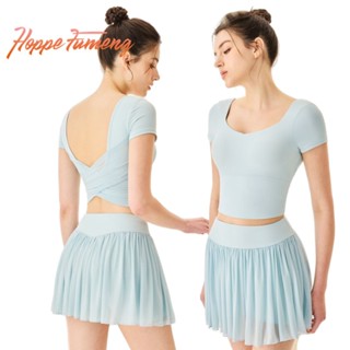  Hoppe Fumeng  Quần áo yoga thể thao nữ đệm ngắn tay phù hợp tập gym ngoài trời 