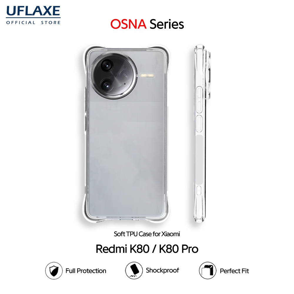 UFLAXE OSNA - Ốp Lưng Xiaomi Redmi K80 / K80 Pro - Ốp Lưng TPU Mềm Chống Sốc Trong Suốt, Ốp Điện Tho