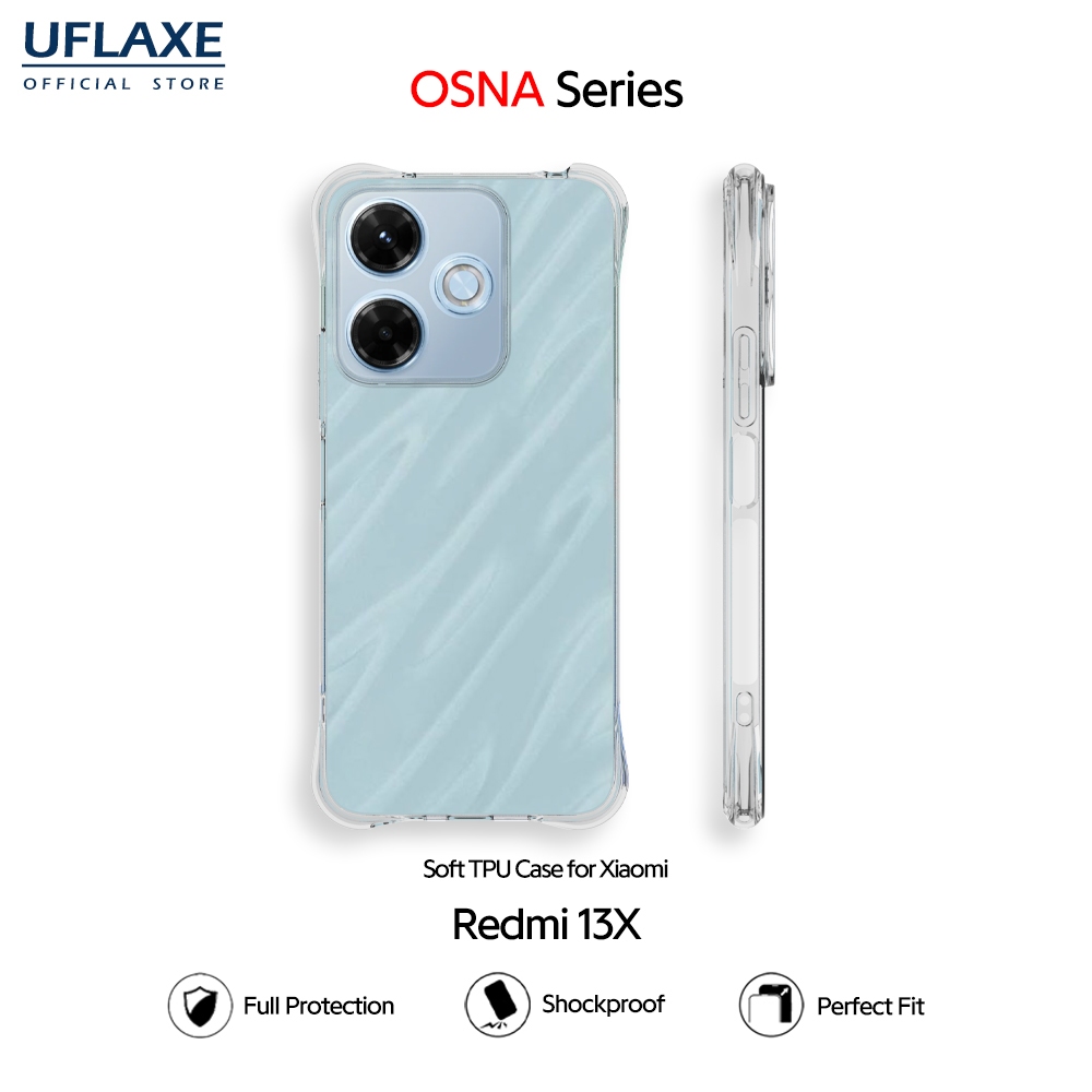 UFLAXE OSNA - Ốp Lưng Xiaomi Redmi 13X - Ốp Lưng TPU Mềm Chống Sốc Trong Suốt, Ốp Điện Thoại Siêu Mỏ