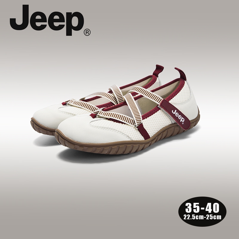Giày JEEP nữ Mary Jane cổ điển - mới kẹp nhựa dính, ballet đế mềm, thoáng khí, đế phẳng