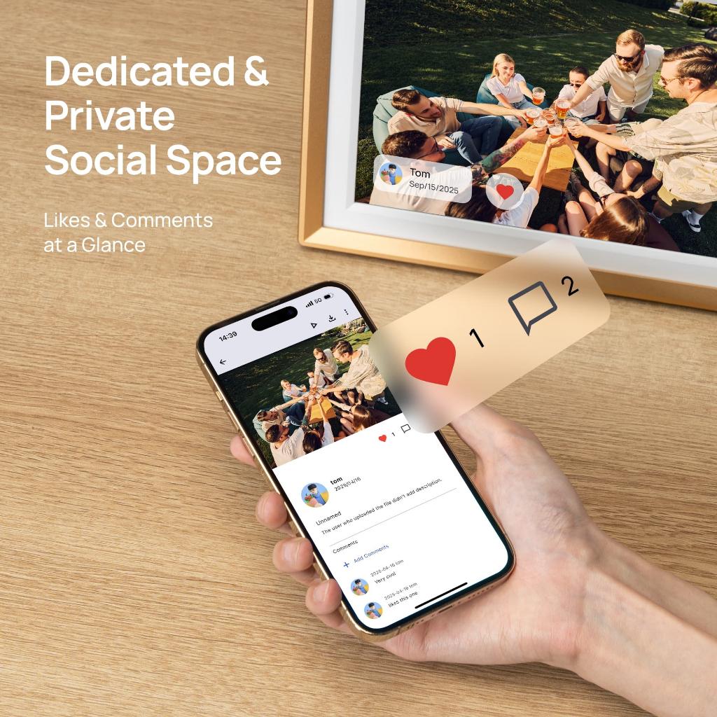 Khung ảnh kỹ thuật số bằng kim loại WiFi ARZOPA 10.1 ", Màn hình cảm ứng HD IPS, Dễ dàng chia sẻ ảnh / video qua ứng dụng miễn phí, Khung quà tặng thông minh tùy chỉnh cho gia đình - Vàng D10 | BigBuy360 - bigbuy360.vn