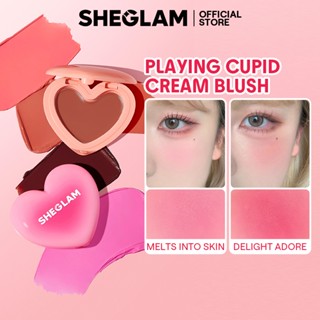 Phấn má hồng SHEGLAM Playing Cupid Lớp phủ satin tự nhiên không phai màu, sắc tố cao, đa dụng cho môi và má 3.6g