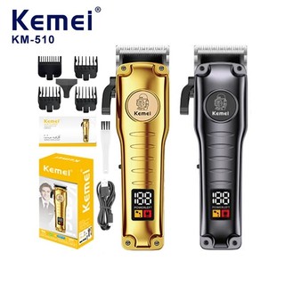 Tông đơ cắt tóc chuyên nghiệp Kemei Tông đơ cắt tóc điện không dây với màn hình LCD Máy cắt tóc có thể sạc lại USB dành cho nam giới