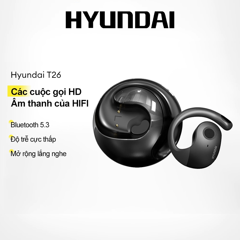 Tai Nghe Bluetooth Hyundai HY-T26 HD Voice Cảm ứng thông minh Mặc thoải mái Pin dung lượng lớn Bluetooth 5.3 | BigBuy360 - bigbuy360.vn