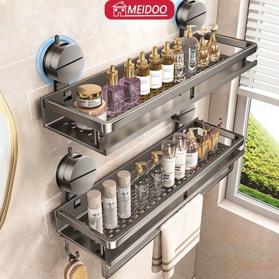 MEIDOO kệ để đồ nhà tắm, kệ đựng đồ đa năng, treo tường bằng cốc hút chân không, chịu lực tốt