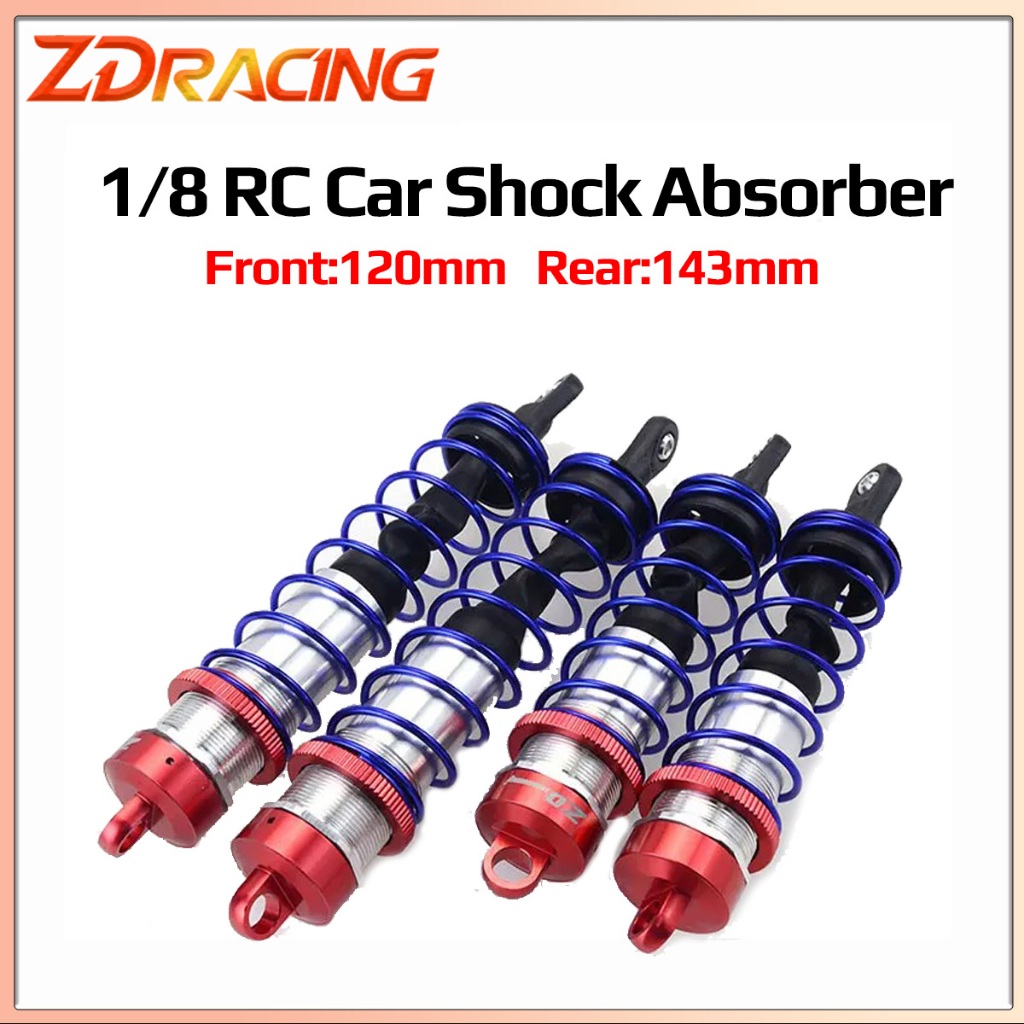 4 ZD Racing 120mm 143mm Giảm xóc trước & sau Bộ giảm xóc dầu kim loại cho 1 / 8 RC Xe tải Buggy Trug