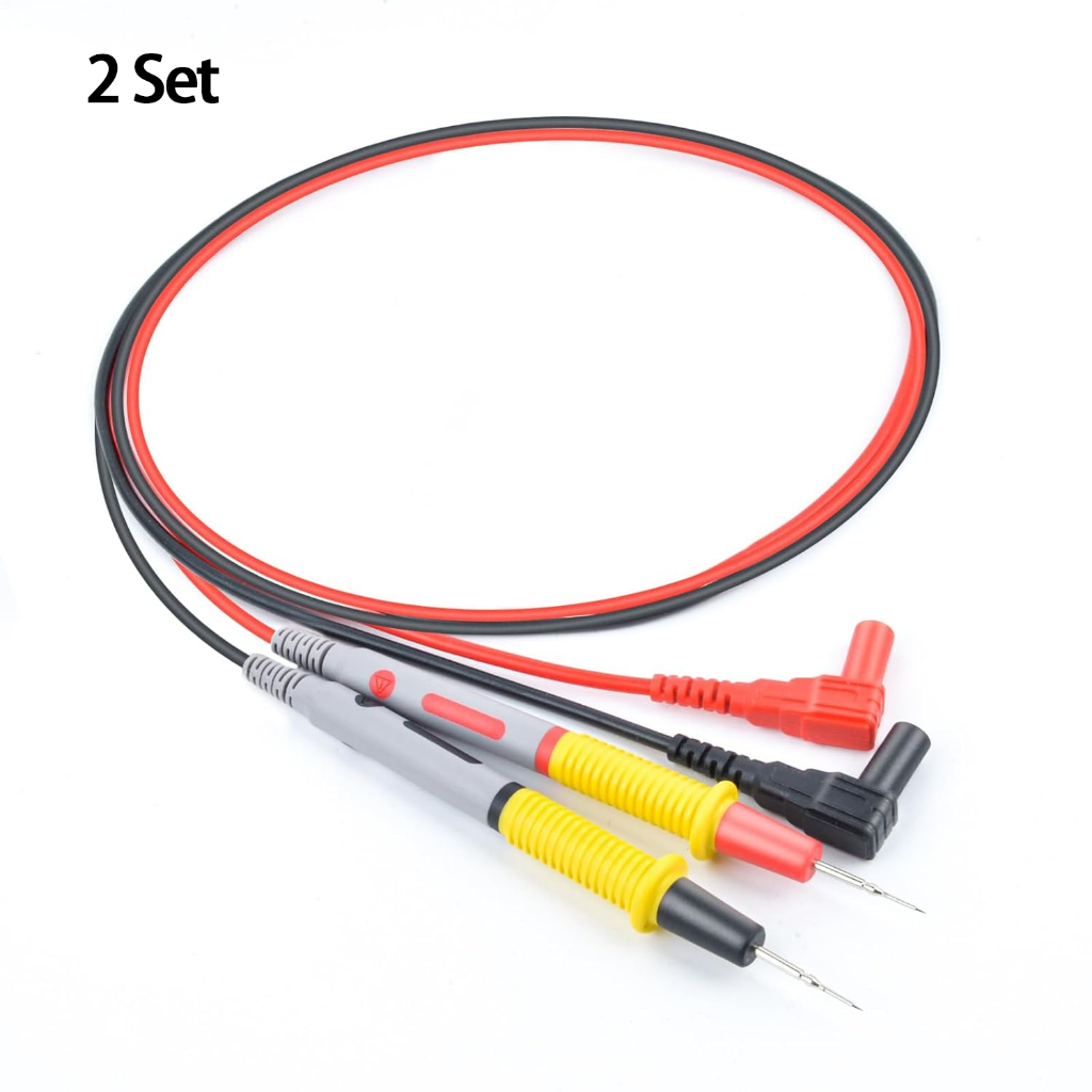 Bộ 2 dây thử đồng hồ vạn năng cao cấp - Đầu dò bằng đồng mạ vàng, dây silicon chống rối - Tương thíc