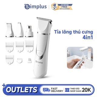  Simplus Máy Cắt Tỉa Lông Thú Cưng 4IN1 Đầu Mài Móng Kéo Cong Tỉa Lông Chân Chống Kẹt Lông Êm Nhẹ Ít Ồn Thân Máy Chống Nước Kèm Lược Định Vị Phù Hợp Cho Người Mới Gia Đình Nhiều Thú Cưng CWTJ001 