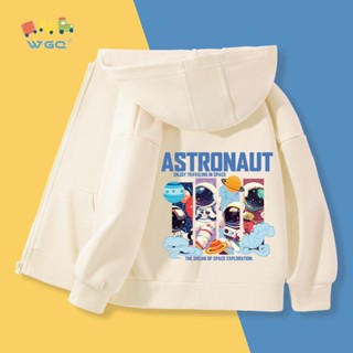 Áo Hoodie Khoác Bé Trai, Kiểu Khoá Kéo Có Túi , áo khoác thể thao bé trai xe in phi hành gia