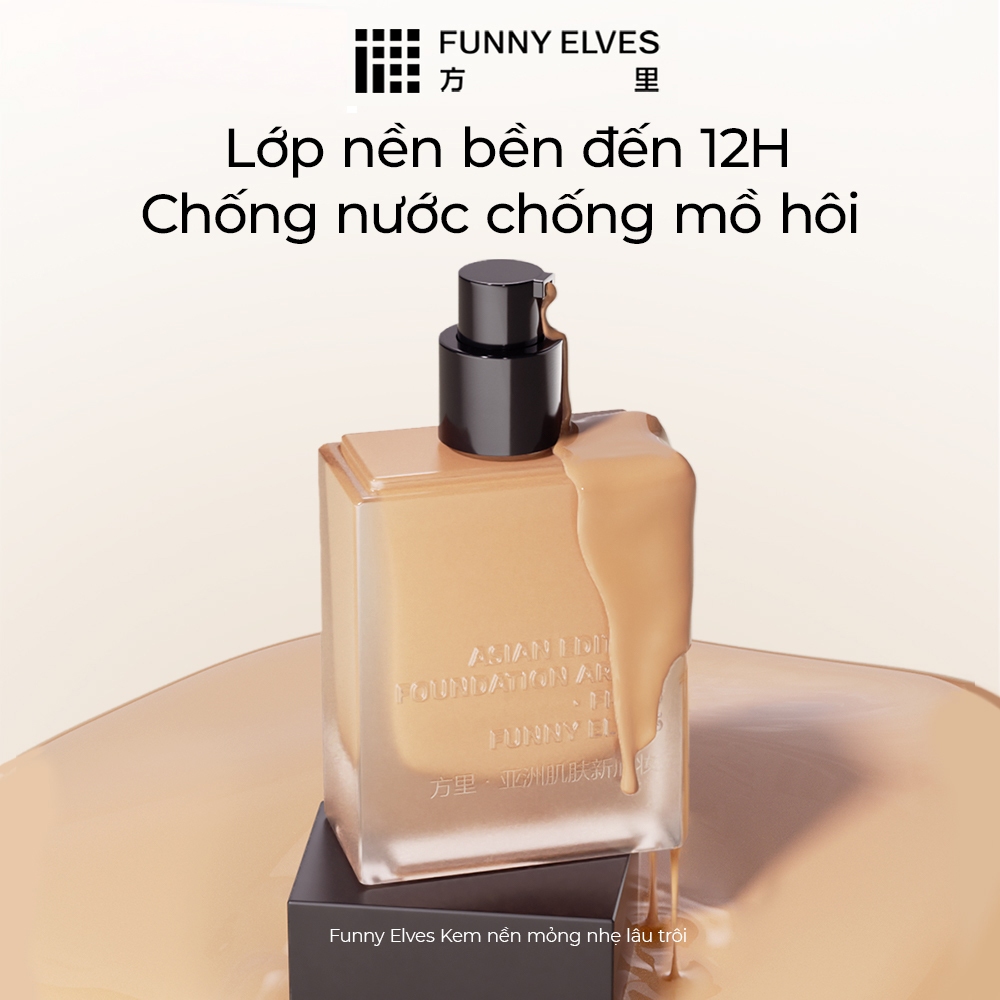 Funny Elves Kem Nền Lâu Trôi Kiềm Dầu & Cân Bằng Ẩm - Phù Hợp Da Khô, Dầu, Hỗn Hợp 25ml
