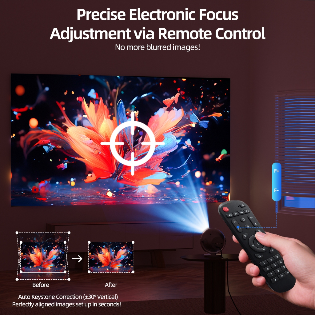 GOOJODOQ Máy chiếu Mini cầm tay bán cầu  Full1080P 180ANSI 360° Phiên bản Pad hỗ trợ Bluetooth 5.0 xoay miễn phí của Netflix Electric Focus | BigBuy360 - bigbuy360.vn