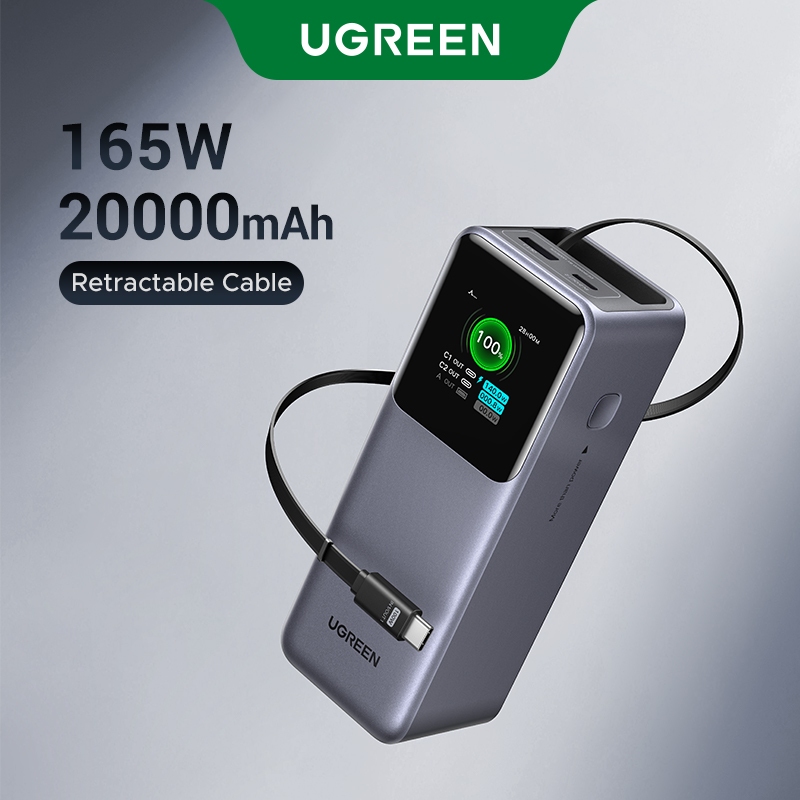Sạc Dự Phòng 20000mAh Ugreen Nexode 165W PB726/55987B Cao Cấp, Sạc Nhanh Laptop MacBook iPhone, Tích