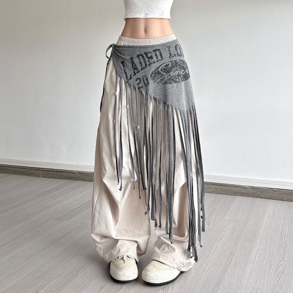 Klalien Thắt Lưng Thời Trang In Chữ Tua Rua, Phong Cách Retro, Phù Hợp Mùa Hè