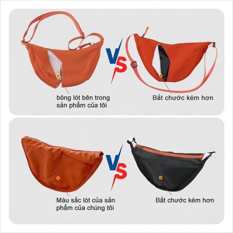 U Túi đựng bánh bao túi xách nữ thời trang giản dị Túi đeo chéo nylon lót chống thấm nước chần bông | BigBuy360 - bigbuy360.vn