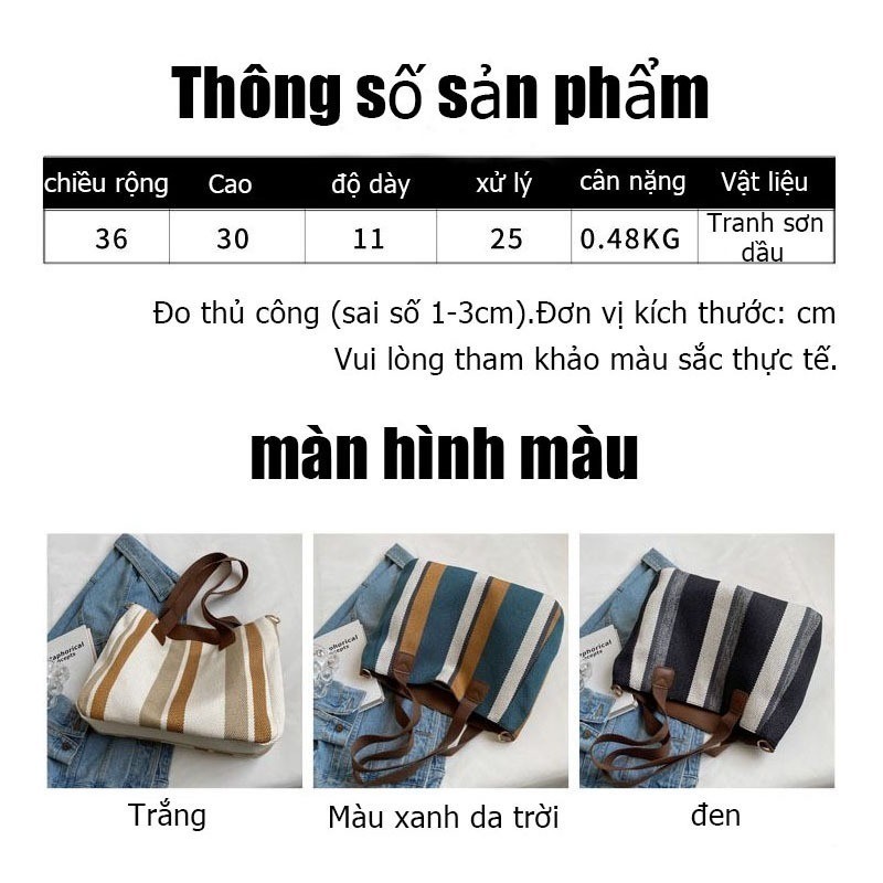 Túi tote vải nữ nhẹ phong cách Hàn Quốc túi đeo vai thời trang vintage đi chơi dung tích lớn | BigBuy360 - bigbuy360.vn