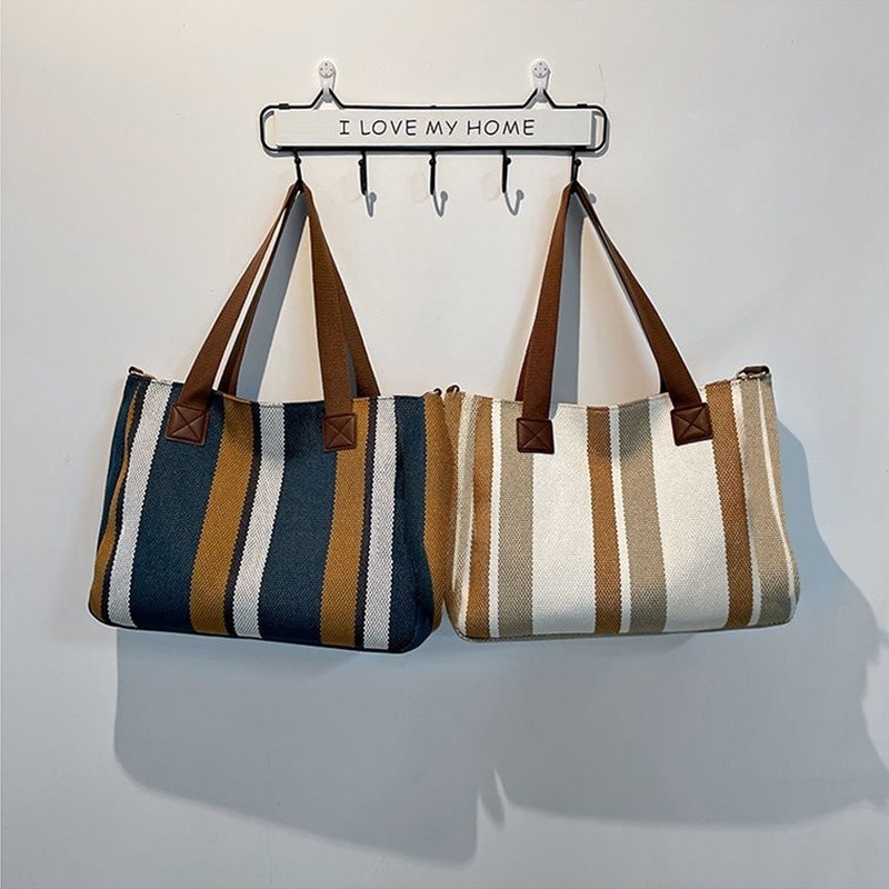 Túi tote vải nữ nhẹ phong cách Hàn Quốc túi đeo vai thời trang vintage đi chơi dung tích lớn | BigBuy360 - bigbuy360.vn