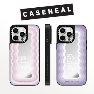 CASENEAL Ốp điện thoại gương chống rơi cho iPhone 16promax 16pro 16 15Pro 15promax 14promax 13promax Ốp lưng cứng in bên viền sóng 12 12promax Ốp lưng iPhone 11 chất lượng cao