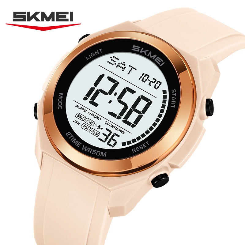 Đồng hồ điện tử phát sáng đa chức năng SKMEI có mặt số lớn kỹ thuật số dành cho cặp đôi, đồng hồ điện tử chống nước thể thao ngoài trời