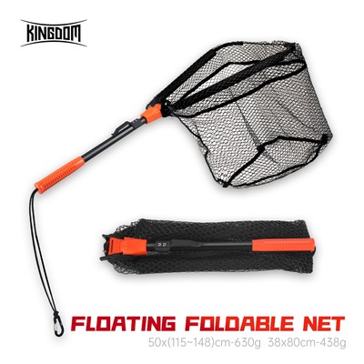 Lưới câu cá gập nhanh gọn nhẹ, kích thước 115-148cm/630g hoặc 80cm/438g, chất liệu nylon và nhôm
