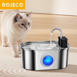ROJECO 3.2L Thép không gỉ cho thú cưng Đài phun nước không dây cho thú cưng Bộ nạp uống nước hoạt động bằng pin Cảm biến chuyển động tự động Máy phân phối nước Phụ kiện thú cưng