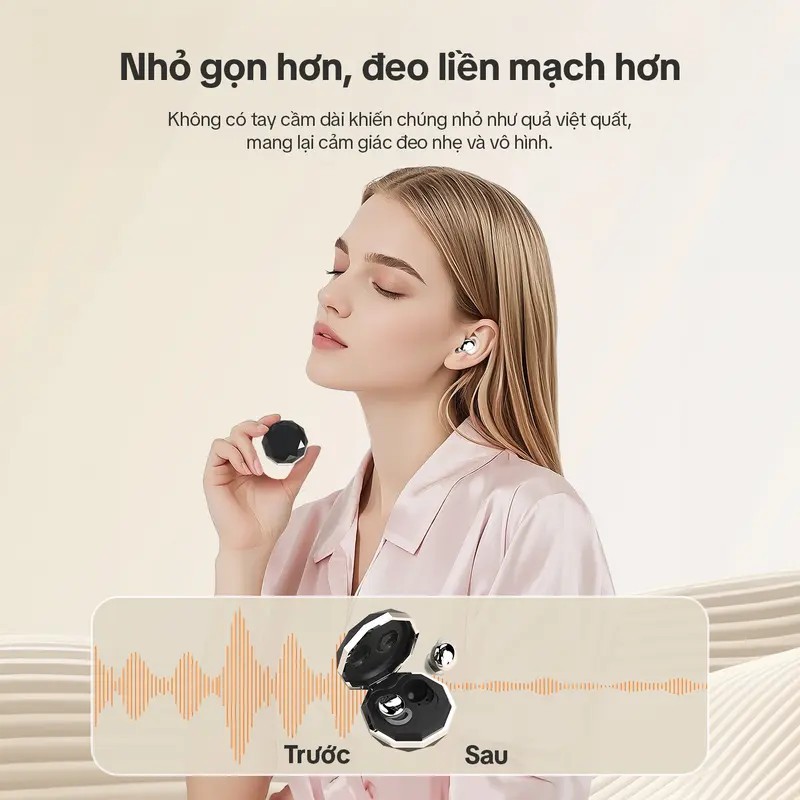 Tai nghe không dây GOOJODOQ Tai nghe ngủ Bluetooth 5.3 Khối tiếng ồn Sạc nhanh Điều khiển cảm ứng thông minh | BigBuy360 - bigbuy360.vn