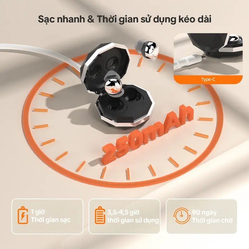 Tai nghe không dây GOOJODOQ Tai nghe ngủ Bluetooth 5.3 Khối tiếng ồn Sạc nhanh Điều khiển cảm ứng thông minh | BigBuy360 - bigbuy360.vn