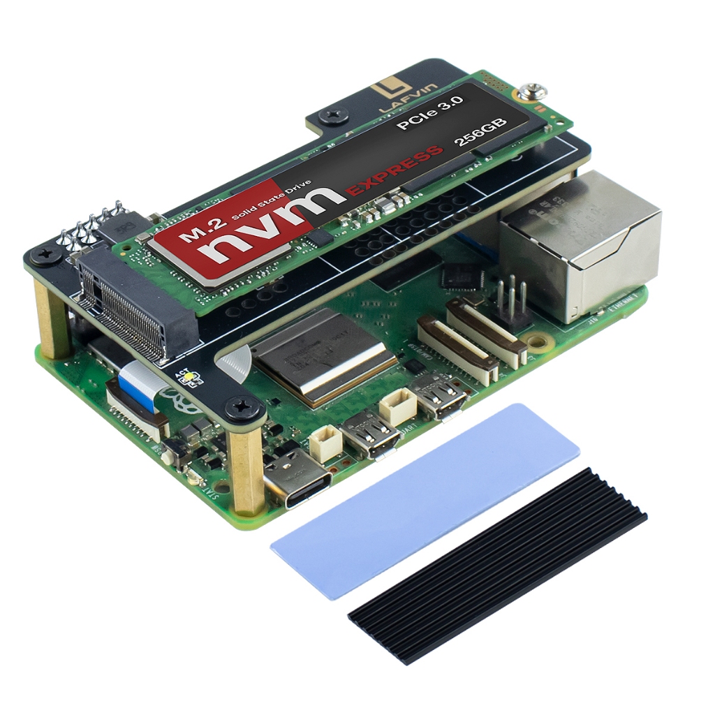 LAFVIN PCIe to M.2 HAT Key-M NVMe SSD PIP PCIe Bảng ngoại vi cho Raspberry Pi 5 Hỗ trợ M.2 2230 / 22