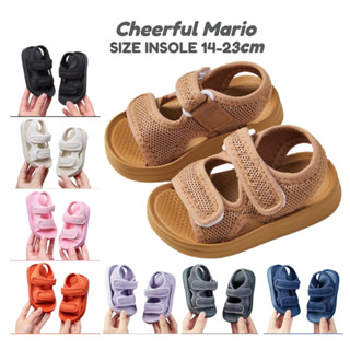 Cheerful Mario Sáu màu giày sandal vải cho bé sơ sinh thoáng khí màu đẹp dép quai hậu em bé chắc chắn dép xăng đan trẻ em