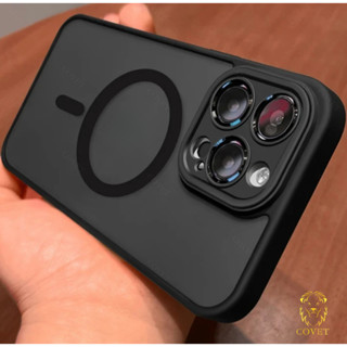 COVET Bảo vệ ống kính máy ảnh sang trọng Sạc không dây từ tính Matte acrylic ốp lưng Compatible For iPhone 16 15 14 13 12 11 Pro Max Plus vỏ cản chống sốc