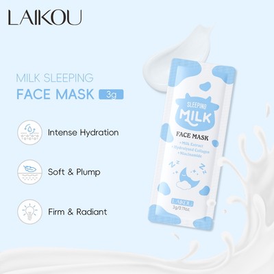 Mặt nạ ngủ sữa LAIKOU Dưỡng ẩm qua đêm – Truyền chiết xuất sữa, Collagen & Niacinamide cho da mềm mại, đầy đặn & phát sáng