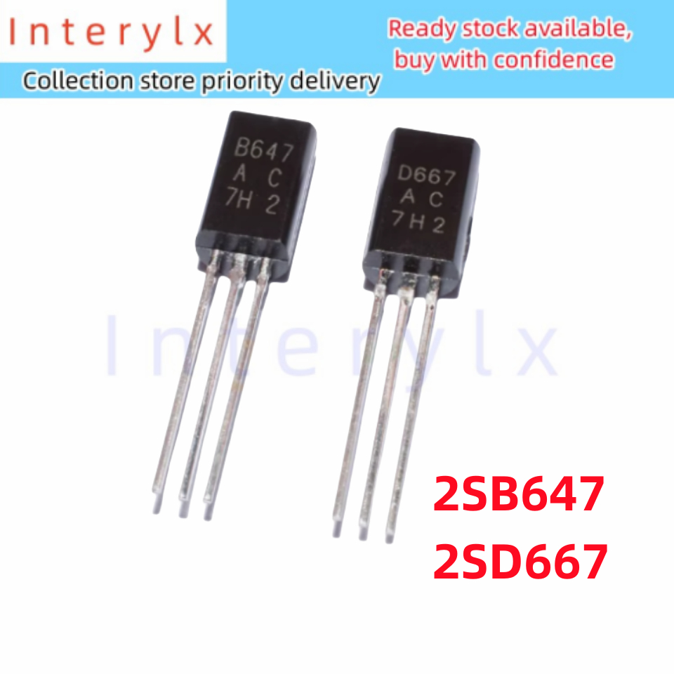 10 Cái / lốc 2SB647 2SD667 B647 D67 Âm Thanh Công Suất Thấp Triode In-line TO-92L
