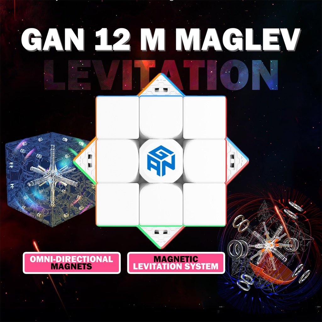 GAN 12 M UV Maglev Frosted 3x3 Stickerless Speed Cube GAN354 M V2 Khám phá Magic Cube Đồ chơi xếp hì