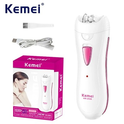 Kemei Không Dây Điện Máy Cạo Râu Nữ Nách Chân Tẩy Lông Bikini Khu Vực Nhạy Cảm Tẩy Tóc Điện Mặt Dao Cạo