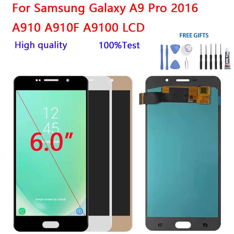 6.0 '' Ori / AMOLED LCD Cho Samsung Galaxy A9 Pro 2016 A910 A910F A9100 Màn Hình LCD Thay Thế Bộ Số 