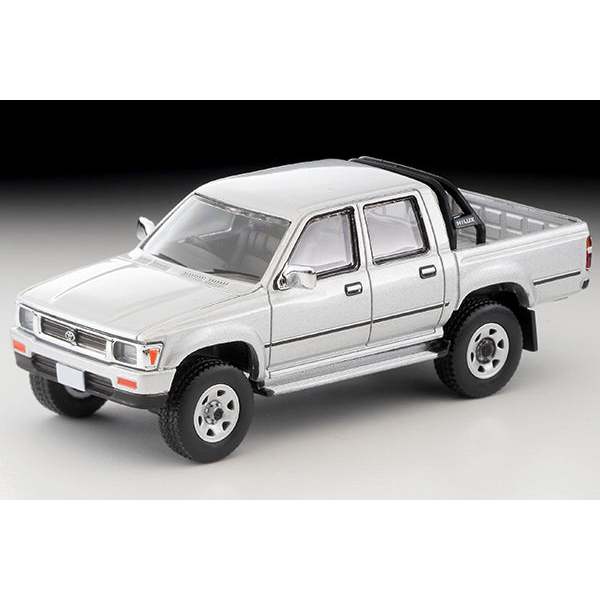 1 / 64 Tomica Limited Vintage NEO Tomytec LV-N256c Toyota Hilux 4WD Pickup Double Cab SSR 1991 Bạc