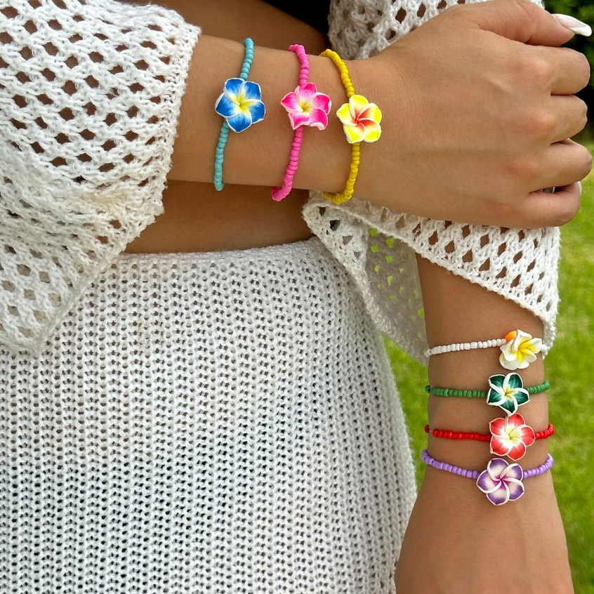 Thời Trang Hàn Quốc Hoa Lắc Tay Đính Hạt Vòng Tay Hoa Cho Nữ Trang Sức Nhiều Màu Sắc Tình Bạn Quà Tặng Ngày Lễ Tình Nhân Quà Tặng