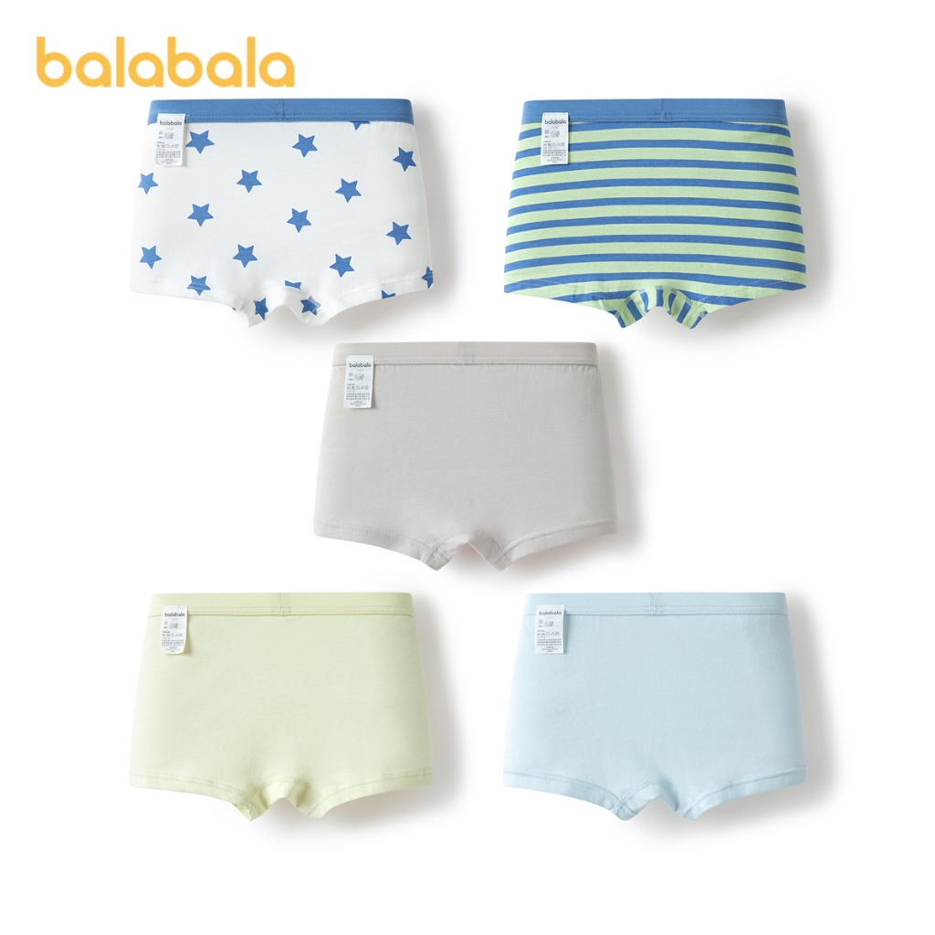  Balabala Bé Trai Quần Lót Cotton Boxer Quần Short Trẻ Em Quần Đùi Bộ Bốn Mảnh 2025 
