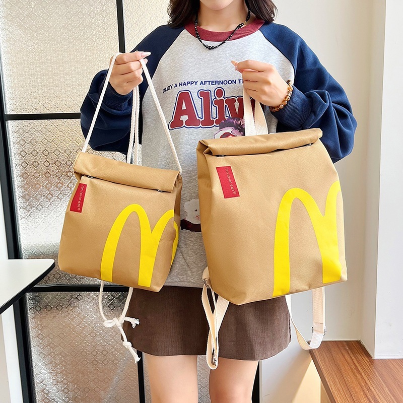 Balo Unisex Thời Trang Vải Bố In Logo McDonald’s Dung Tích Lớn Chống Mài Mòn Dễ Vệ Si | BigBuy360 - bigbuy360.vn