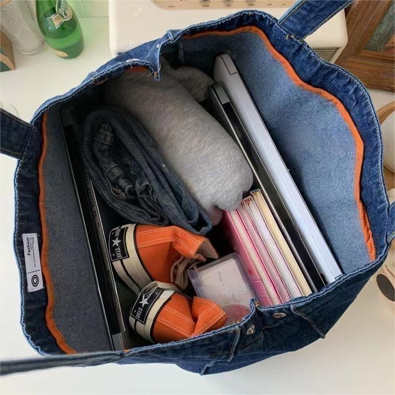 Túi đeo chéo denim cầm tay cỡ lớn phong cách Hàn Quốc dành cho nữ Túi đeo vai phổ biến dành cho nữ | BigBuy360 - bigbuy360.vn