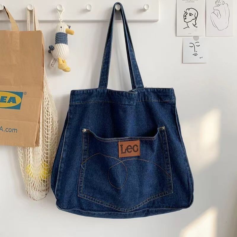 Túi đeo chéo denim cầm tay cỡ lớn phong cách Hàn Quốc dành cho nữ Túi đeo vai phổ biến dành cho nữ | BigBuy360 - bigbuy360.vn