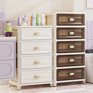 COD tủ nhựa đựng đồ35cm tủ đầu giường 3-6tầng tủ nhựa duy tân Màu nâu trong suốt/Màu kem tủ decor phòng ngủ Có bánh xe tủ quần áo mini