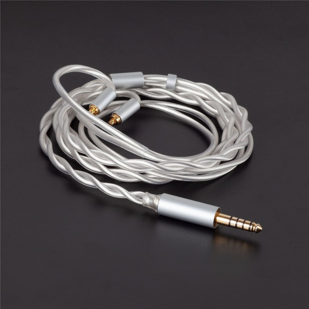 FENGRU Pewter Mạ Bạc MMCX 2Pin 0.78mm QDC KZ C Pin Bạc Keo Đôi Cáp Tai Nghe Đồng Trục