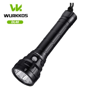 Đèn pin lặn biển WURKKOS siêu sáng DL40 5000lm 4 * LH351D 90CRI 26650 5000K chất lượng cao