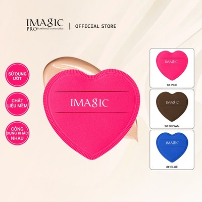 IMAGIC Bột Hình Trái Tim Puff Mới Nâng Cấp Ướt Sử Dụng Chất Lỏng Tài Liệu Kem Nền Marshmallow Bột Puff Không Dễ Hấp Thụ Bột