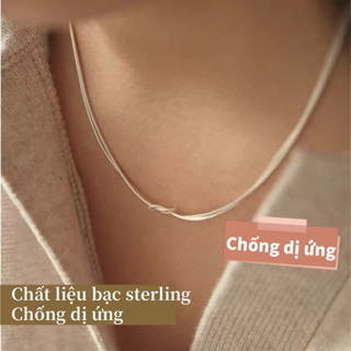 Sterling Bạc Niche Nhật Bản Nút Thắt Lưng Xương Rắn Dây Xích Đơn Giản Phù Hợp Với Tất Cả Trận Đấu Xếp Chùng Xương Đòn Dây Chuyền Vòng Cổ
