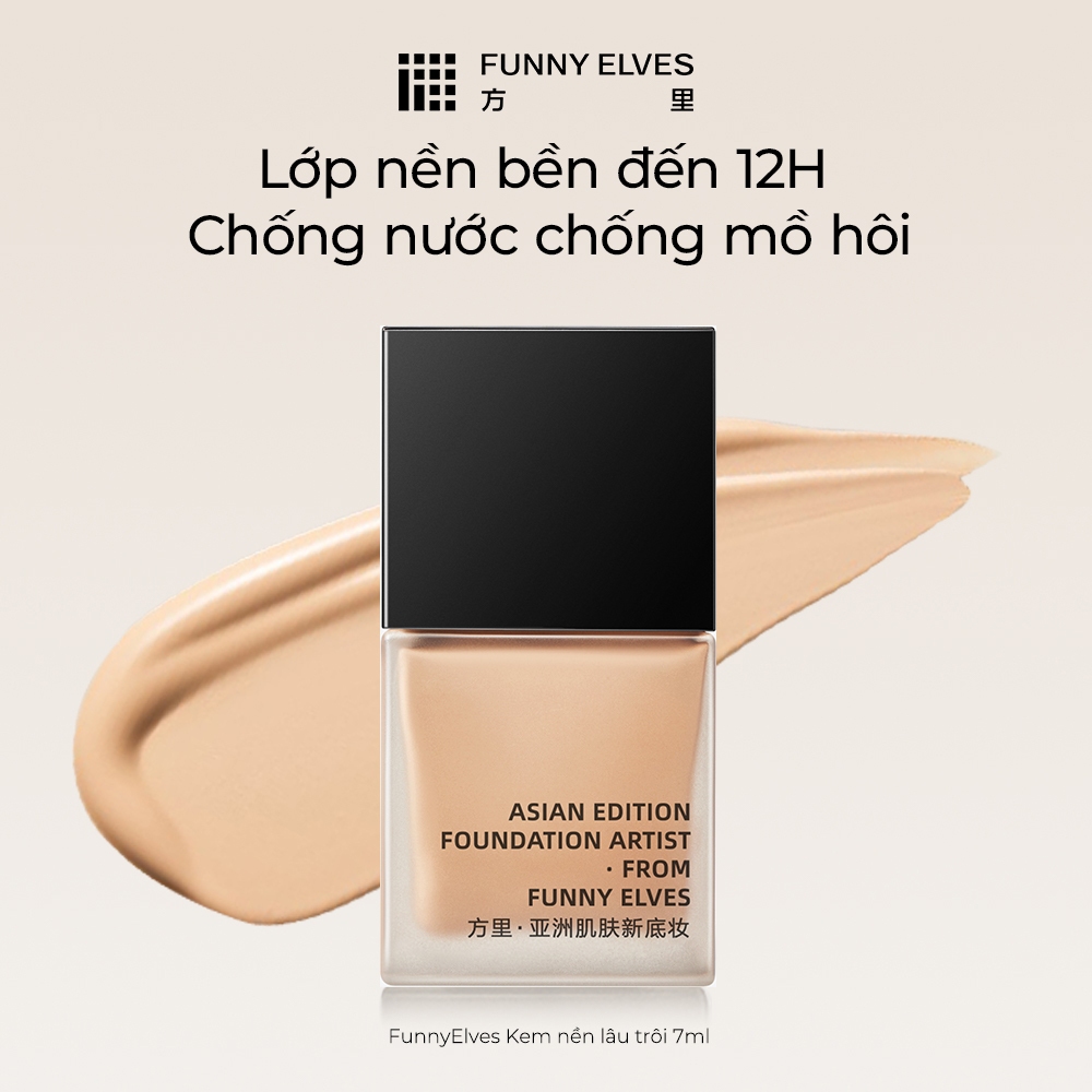 Funny Elves Kem Nền Lâu Trôi, Công Thức Kiềm Dầu Nâng Cấp, Cân Bằng Ẩm & Che Phủ, Bám Da Mịn Mướt, G