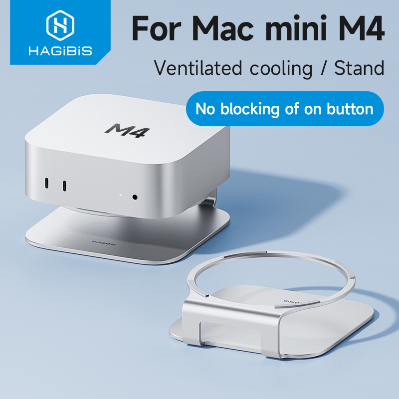 Giá đỡ máy tính để bàn Hagibis cho Mac mini M4 / M4 Pro Giá đỡ lưu trữ Đế nhôm Giá đỡ tản nhiệt Phụ 