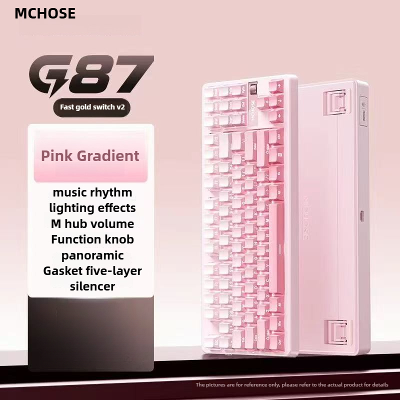MCHOSE G87 Wireless Bluetooth 3mode RGB Mechanical Keyboard with Knob Hot Swap Gasket Structure PBT 