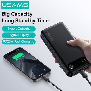  USAMS 20000mAh Power Bank Màn hình kỹ thuật số 20W PD Sạc nhanh PowerBank di động cho iPhone Samsung 